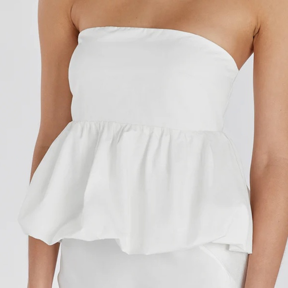 DISSH Tops - DISSH TULLULAH WHITE COTTON BUBBLE TOP